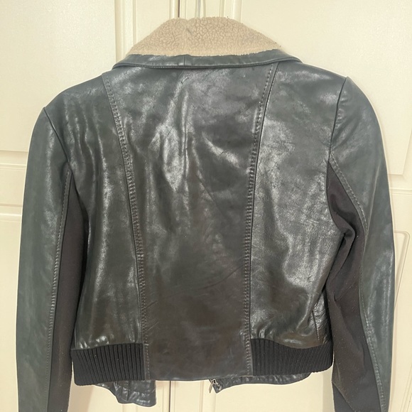 BCBG Max Azria Shearling Leather Jacket - Picture 2 of 3